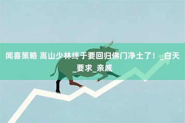 闻喜策略 嵩山少林终于要回归佛门净土了!_白天_要求_亲戚