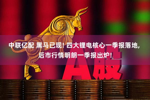 中联亿配 黑马已现! 四大锂电核心一季报落地, 后市行情明朗一季报出炉!