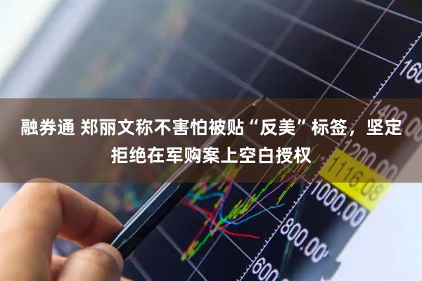 融券通 郑丽文称不害怕被贴“反美”标签，坚定拒绝在军购案上空白授权
